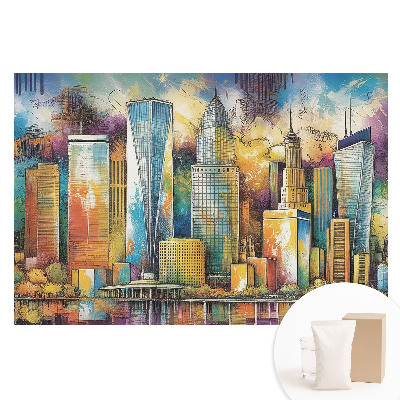 Duża fototapeta na ścianę Kolorowe wieżowce miasta energia