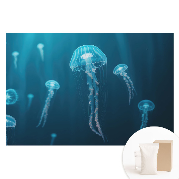 Tapeta fotograficzna na flizelinie Niebieskie meduzy głębia oceanu