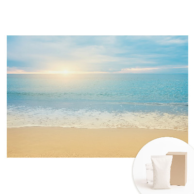 Duża fototapeta na ścianę Słoneczny poranek plaża morze harmonia