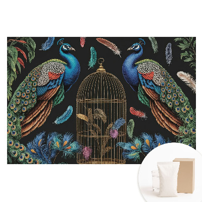 Tapeta fotograficzna flizelinowa Pawie i klatka vintage