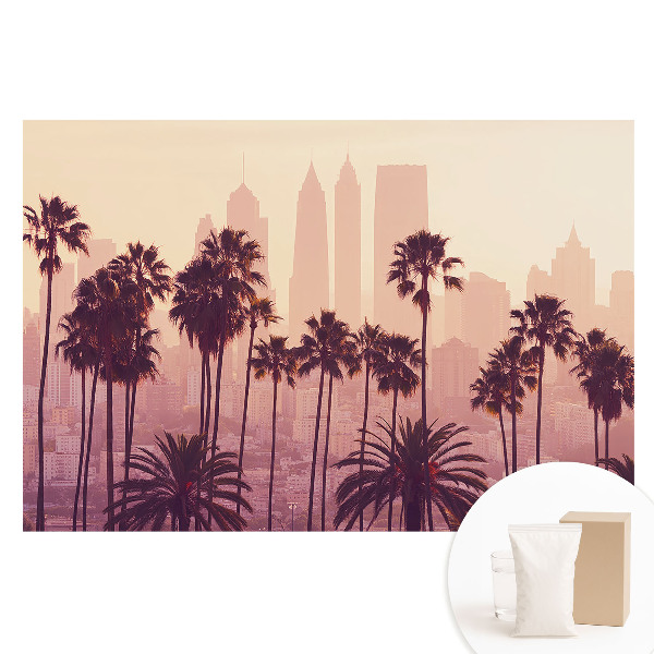 Fototapeta na flizelinie Klimatyczne palmy zachodzące słońce