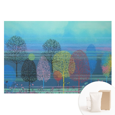 Fototapeta flizelinowa z nadrukiem Kolorowe drzewa na tle nieba