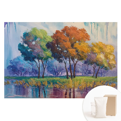 Fototapeta flizelinowa z nadrukiem Kolorowe drzewa abstrakcyjna kompozycja