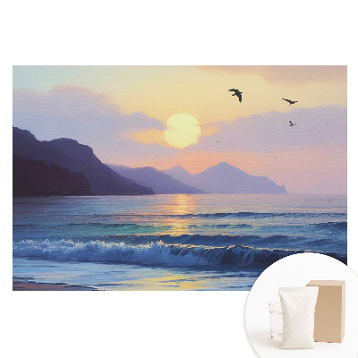 Fototapeta na flizelinie Zachód słońca nad morzem w klasycznym stylu