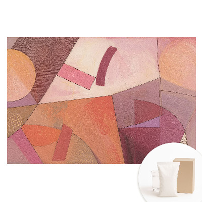 Duża fototapeta na ścianę z abstrakcyjnymi formami geometrycznymi w ciepłych barwach