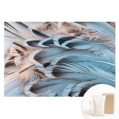 Tapeta fotograficzna flizelinowa Pióra błękitne wzory harmonijne