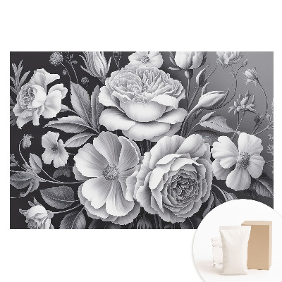 Fototapeta flizelinowa z nadrukiem Kwiaty szare elegancja piękno