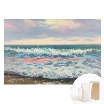 Fototapeta z nadrukiem na flizelinie Morskie fale pastelowe barwy