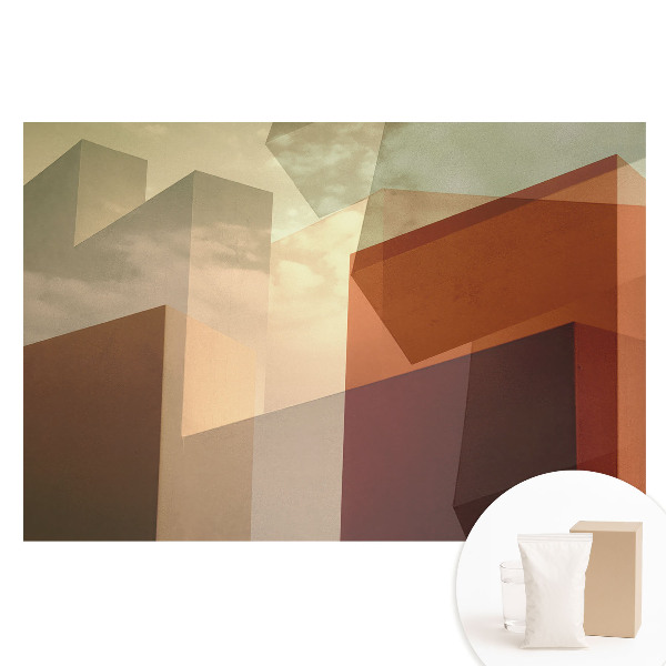 Fototapeta z nadrukiem na flizelinie Geometryczne bryły na tle nieba