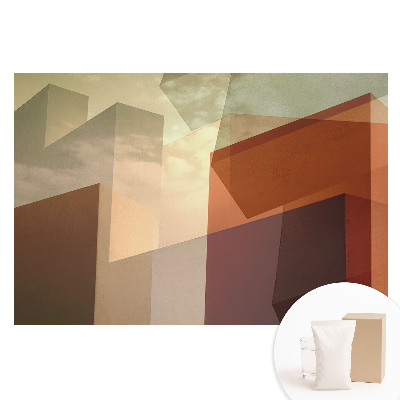 Fototapeta z nadrukiem na flizelinie Geometryczne bryły na tle nieba