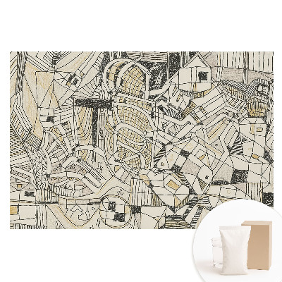 Duża fototapeta na ścianę z abstrakcyjną geometryczną kompozycją