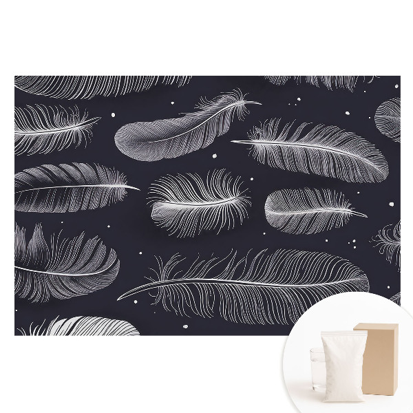 Duża fototapeta na ścianę Pióra na ciemnym tle