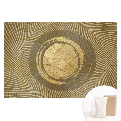 Duża fototapeta na ścianę z geometryczną abstrakcją w odcieniach żółci