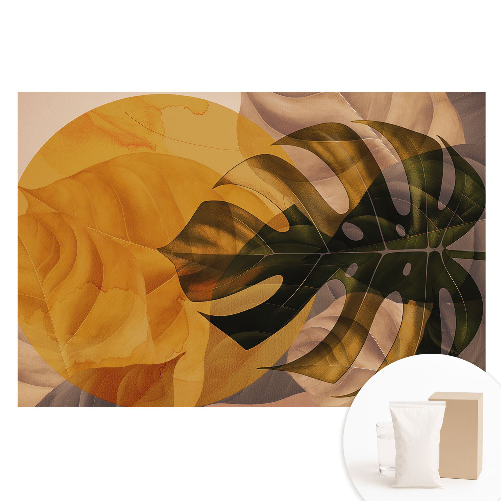 Fototapeta flizelinowa z nadrukiem Liście w ciepłej tonacji