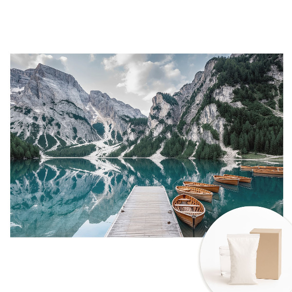 Duża fototapeta na ścianę Relaks przy górskim jeziorze