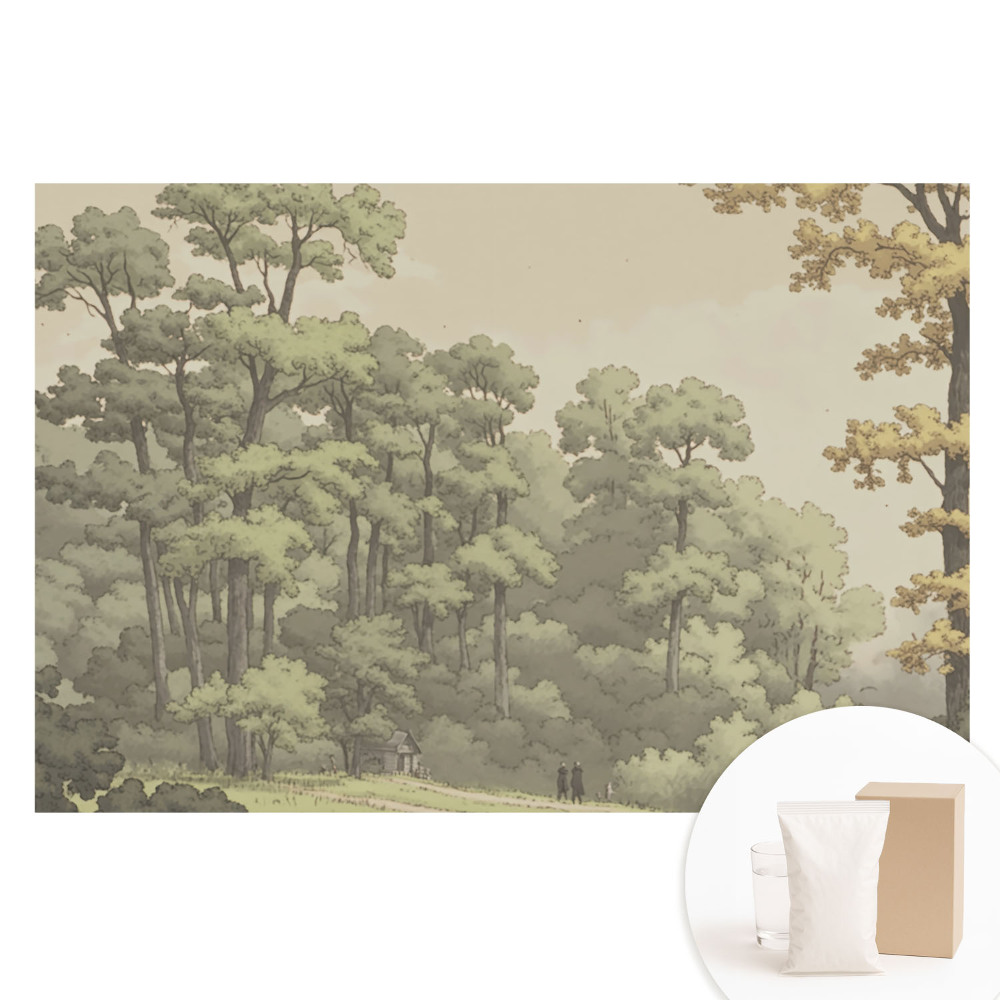 Duża fototapeta na ścianę Spokojny krajobraz lesisty