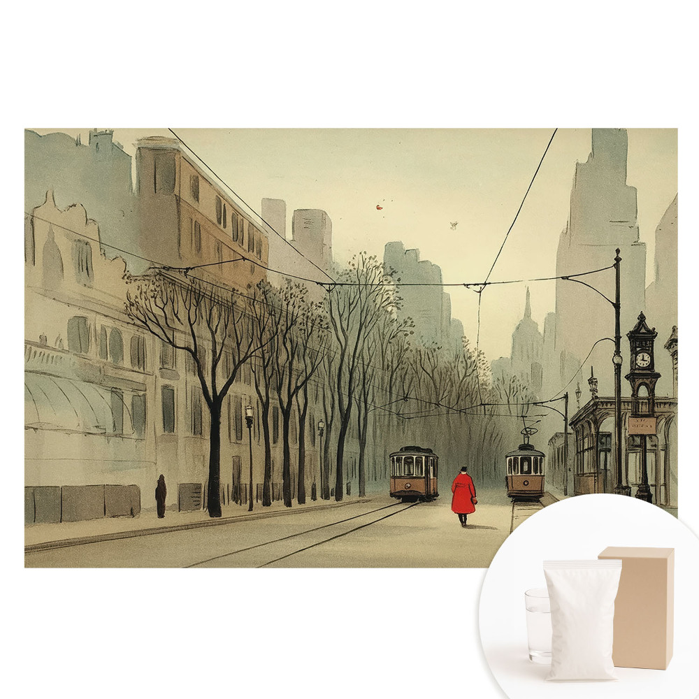 Tapeta fotograficzna flizelinowa Miasto jesienny poranek klasyczna symetria