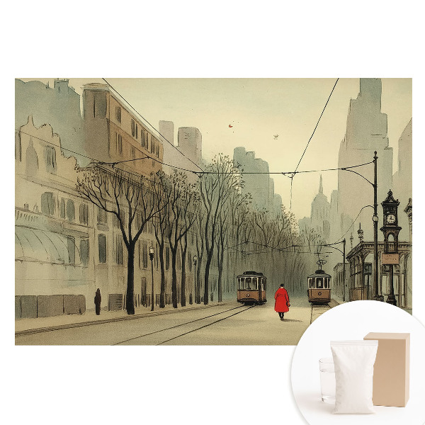 Tapeta fotograficzna flizelinowa Miasto jesienny poranek klasyczna symetria