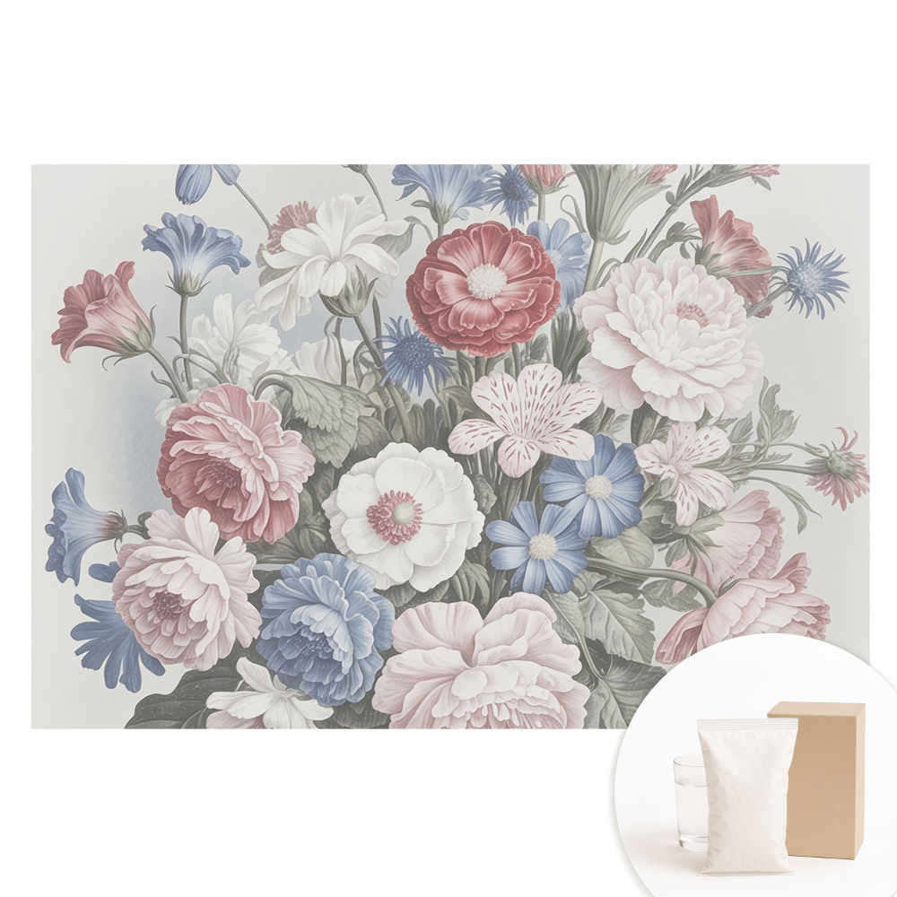 Fototapeta flizelinowa Kolorowe kwiaty w klasycznej harmonii