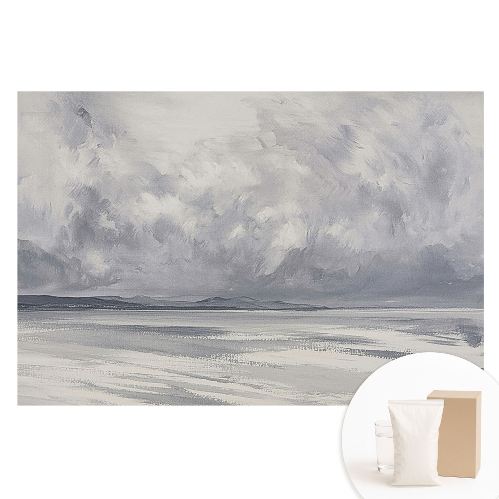 Fototapeta na flizelinie Mroczne chmury nad spokojnym morzem