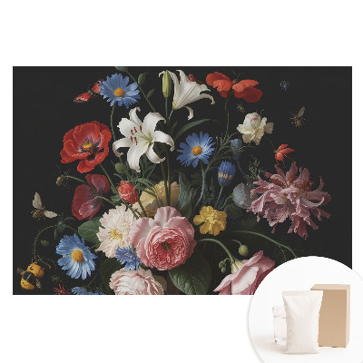 Fototapeta flizelinowa Klasyczny kwiecisty bukiet z owadami