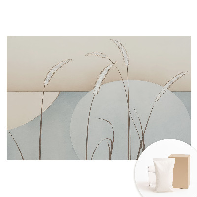 Fototapeta na flizelinie Subtelny pejzaż natury z kręgami i trawami