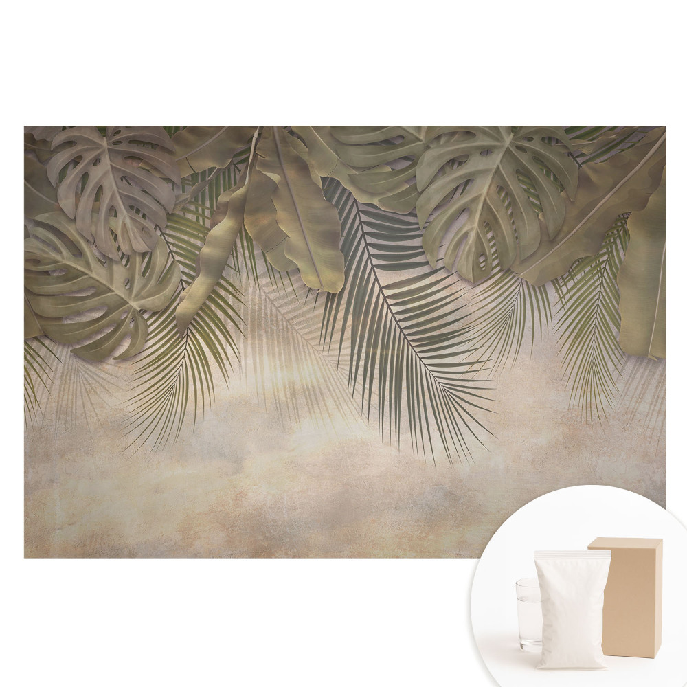 Tapeta fotograficzna flizelinowa Egzotyczna elegancja w naturalnych odcieniach