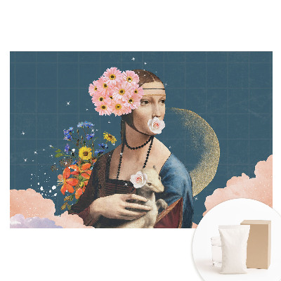 Fototapeta flizelinowa z nadrukiem Kwiecisty portret surrealistyczny