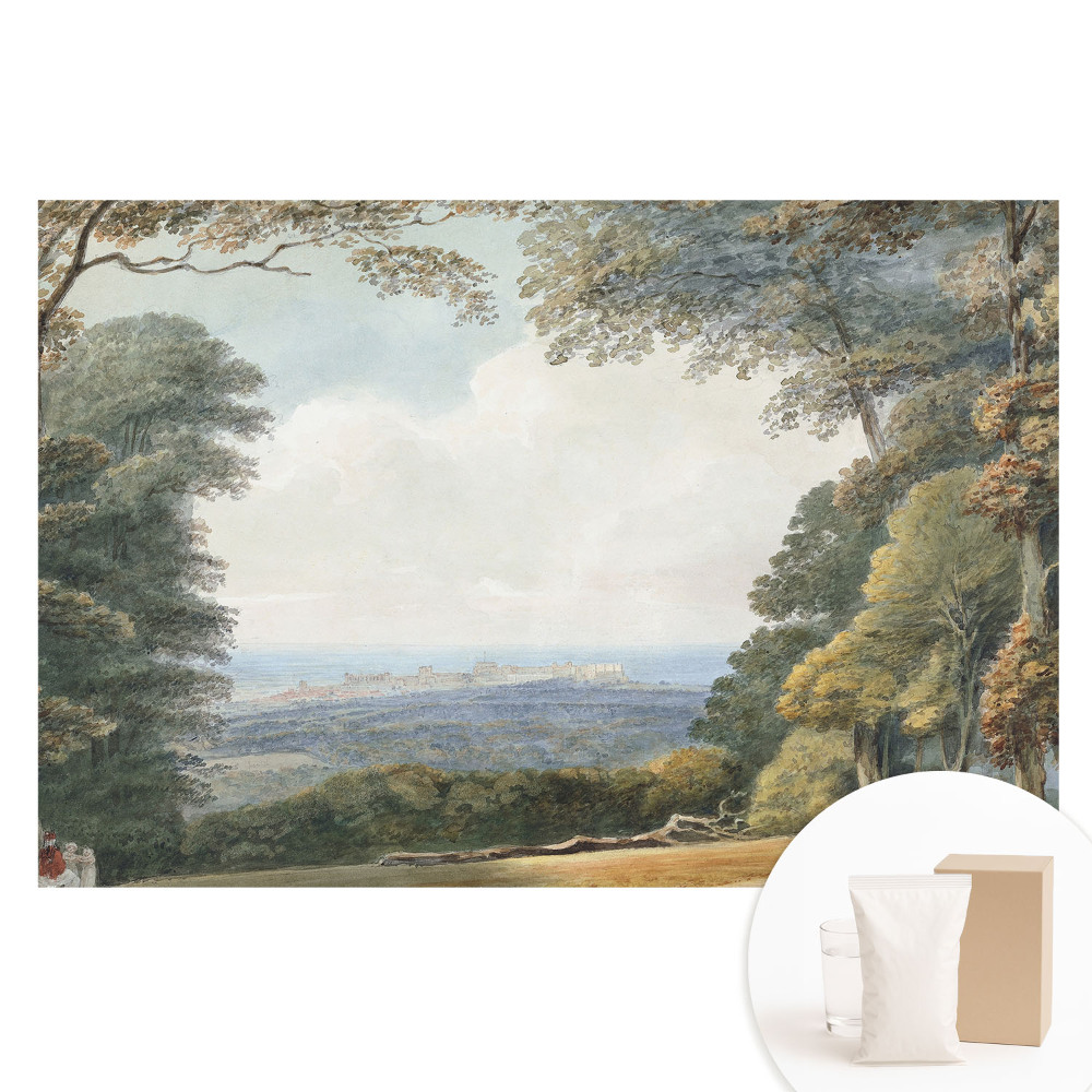 Tapeta fotograficzna flizelinowa Pejzaż przy lesie widok miasta