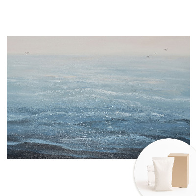 Fototapeta na flizelinie Niebieskie fale i ptaki