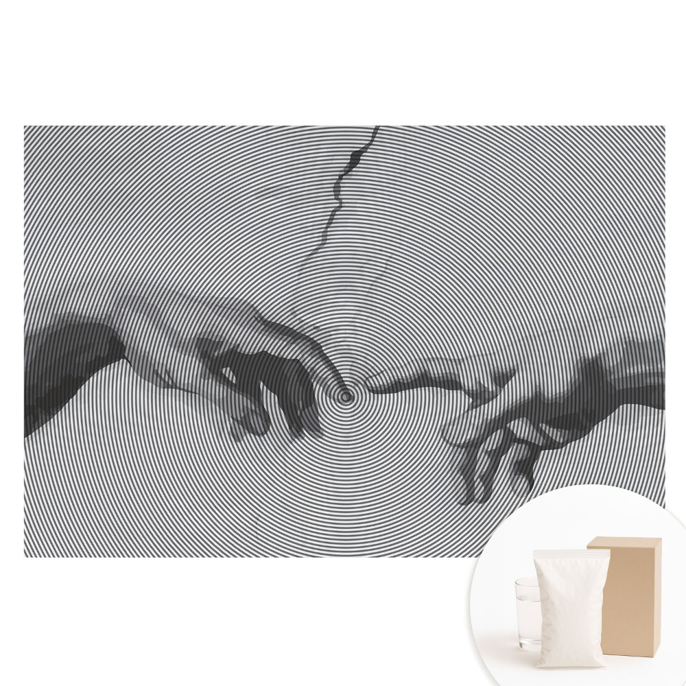 Tapeta fotograficzna flizelinowa Dłonie w koncentrycznych liniach