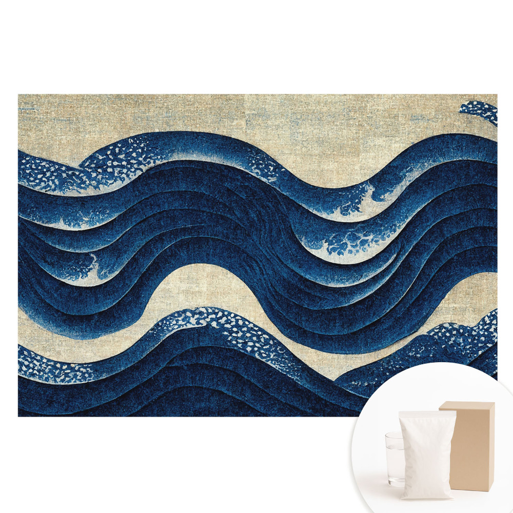 Fototapeta z nadrukiem na flizelinie Granatowe fale elegancki motyw harmonii