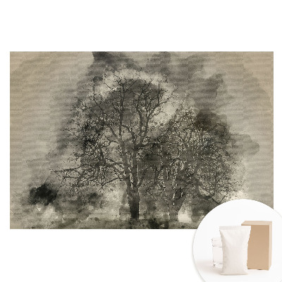 Tapeta fotograficzna na flizelinie Zamglone drzewa klimatyczne akwarele