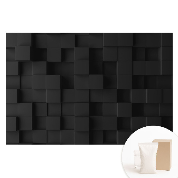 Tapeta fotograficzna na flizelinie Czarne sześcienne kształty na ścianie