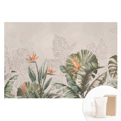 Tapeta fotograficzna na flizelinie Egzotyczna roślinność z kolorowymi kwiatami