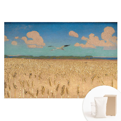 Duża fototapeta na ścianę Pole pszenicy pod niebem