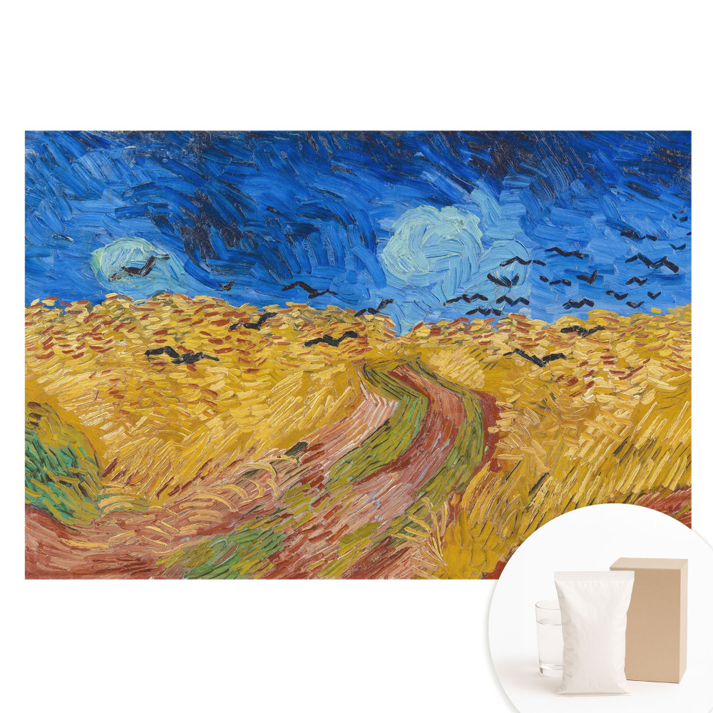 Tapeta fotograficzna flizelinowa Żywe kolory falujące zboże ptaki