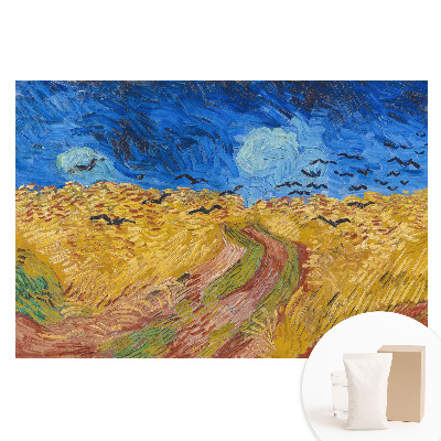 Tapeta fotograficzna flizelinowa Żywe kolory falujące zboże ptaki