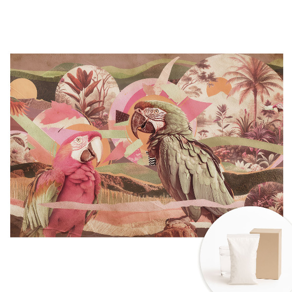 Fototapeta flizelinowa Egzotyczne papugi i roślinność tropikalna