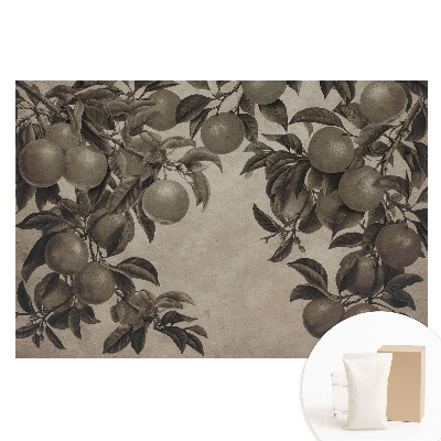Tapeta fotograficzna flizelinowa Monochromatyczne owoce retro liście vintage