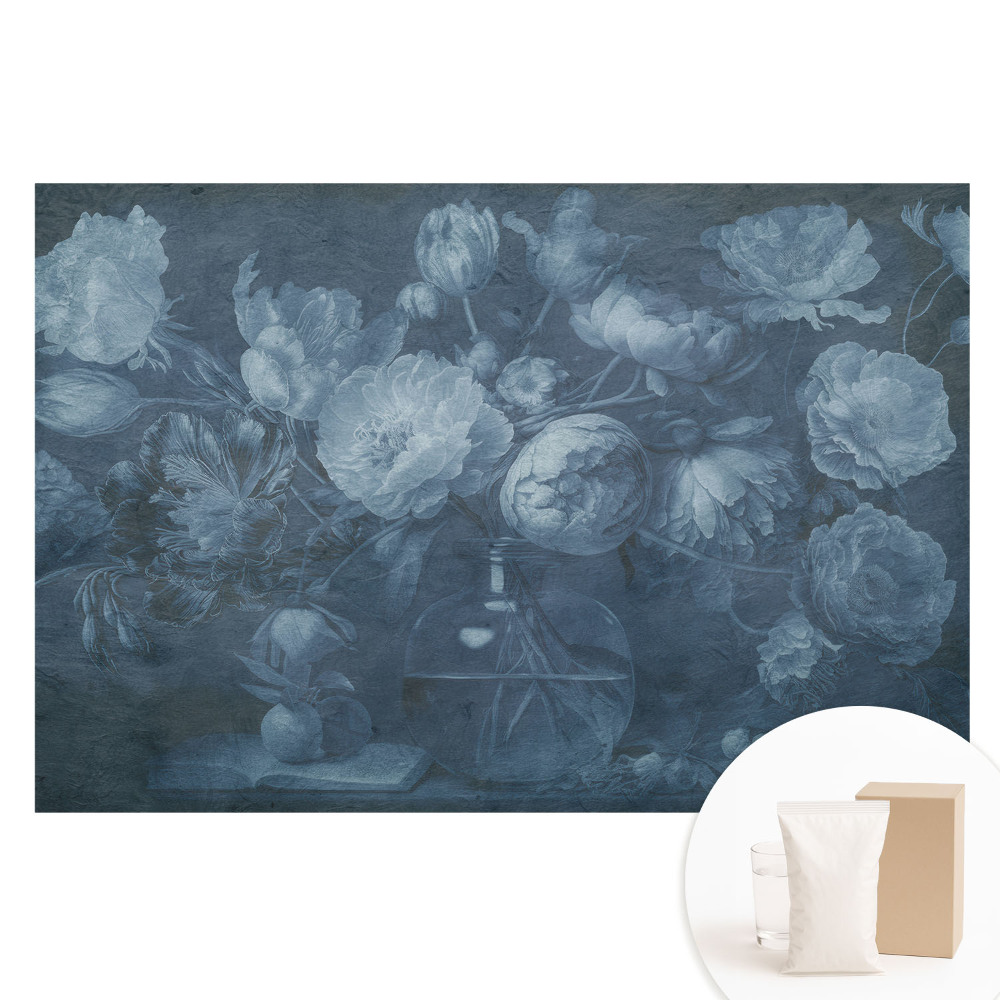 Fototapeta z nadrukiem na flizelinie Kwiaty w szklanym wazonie styl klasyczny