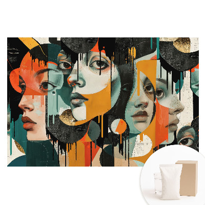 Fototapeta na flizelinie Abstrakcyjne twarze intensywne kolory