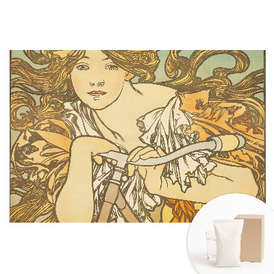 Fototapeta flizelinowa Kobieta na rowerze w stylu art nouveau