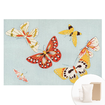 Fototapeta z nadrukiem na flizelinie Kolorowe motyle na jasnym tle