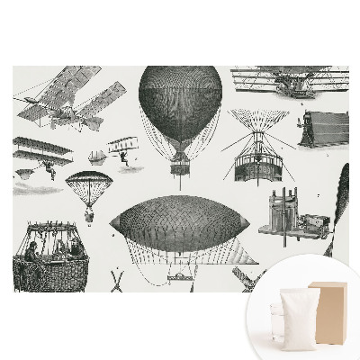Duża fototapeta na ścianę Lotnicze wynalazki w stylu retro