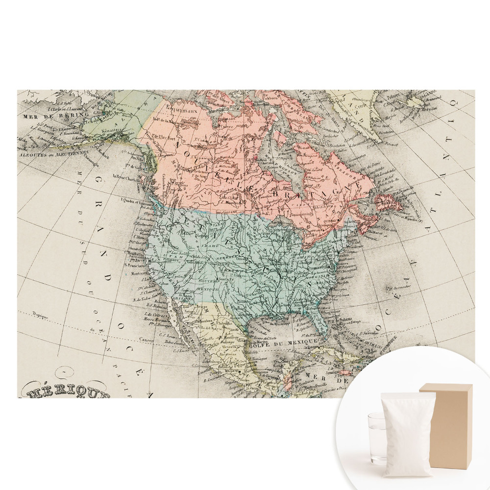 Tapeta fotograficzna flizelinowa Klasyczna mapa Ameryki Północnej