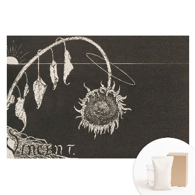 Duża fototapeta na ścianę Zwiędły słonecznik nostalgiczny vintage