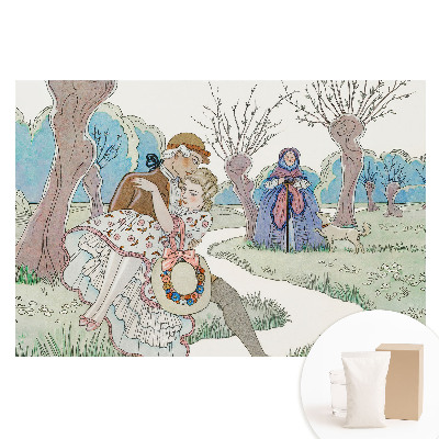 Duża fototapeta na ścianę Romantyczny spacer wśród drzew