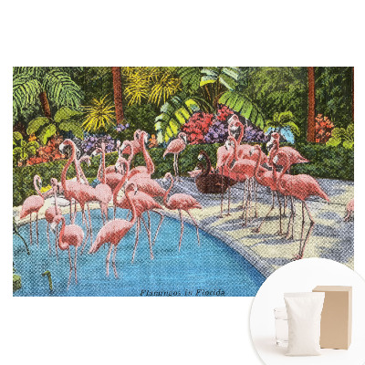 Fototapeta flizelinowa Flamingi przy basenie
