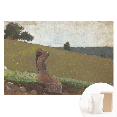 Fototapeta z nadrukiem na flizelinie Zamysł sielankowy kobieta na wzgórzu